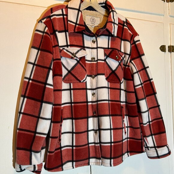 SAGE Collective Jackets & Blazers - Sage Collective Plaid Lined Shacket Size L